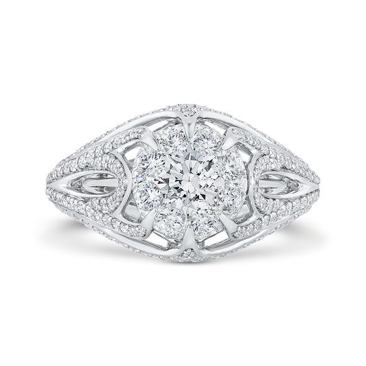 Split Shank Diamond Engagement Ring in 14K White Gold