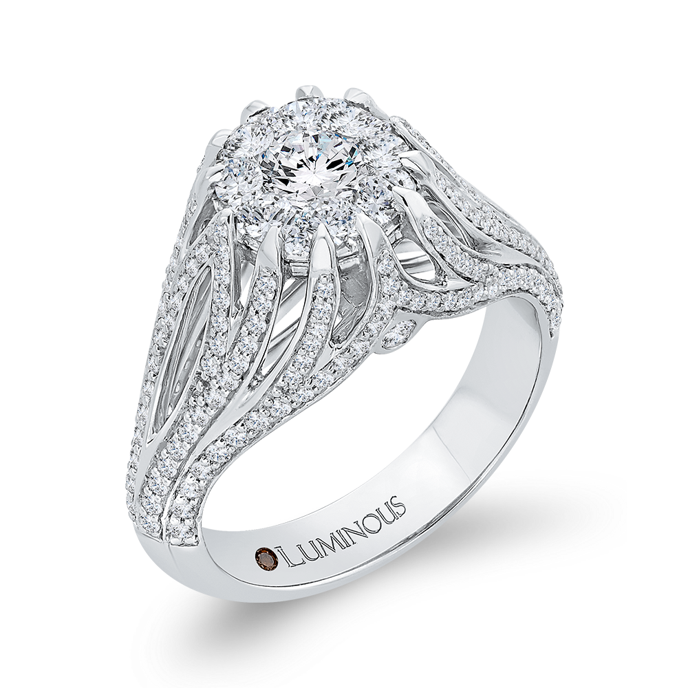 Split Shank Diamond Engagement Ring in 14K White Gold