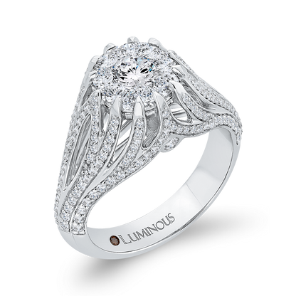 Split Shank Diamond Engagement Ring in 14K White Gold