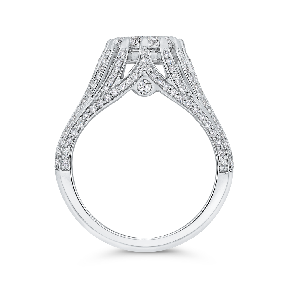 Split Shank Diamond Engagement Ring in 14K White Gold