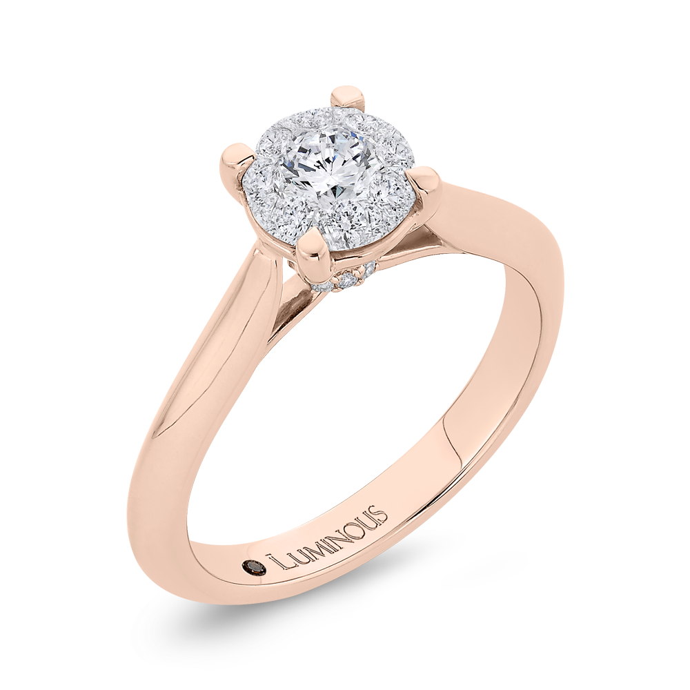 Round Diamond Engagement Ring in 14K Two Tone Gold