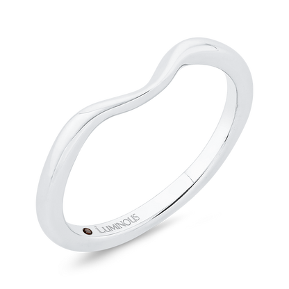 Plain Contour Wedding Band in 14K White Gold
