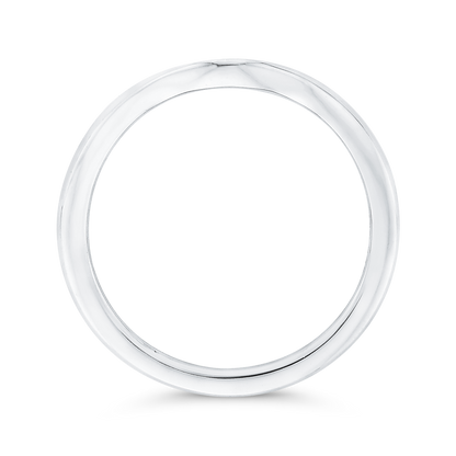Plain Contour Wedding Band in 14K White Gold