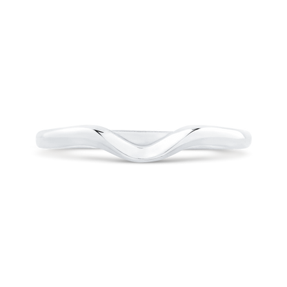 Plain Contour Wedding Band in 14K White Gold