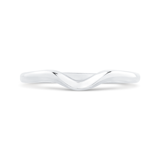 Plain Contour Wedding Band in 14K White Gold