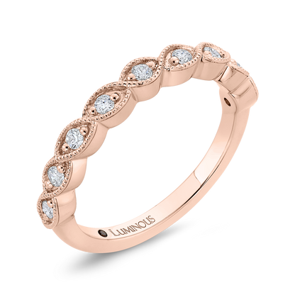 Round Diamond Half-Eternity Wedding Band in 14K Rose Gold