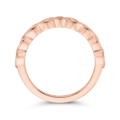 Round Diamond Half-Eternity Wedding Band in 14K Rose Gold