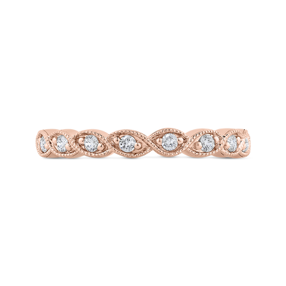 Round Diamond Half-Eternity Wedding Band in 14K Rose Gold