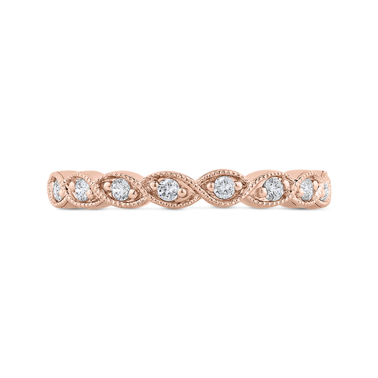 Round Diamond Half-Eternity Wedding Band in 14K Rose Gold