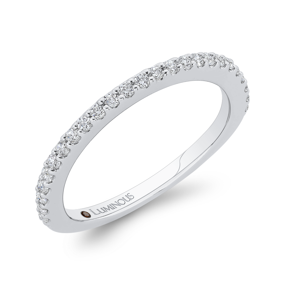 Round Diamond Half-Eternity Wedding Band in 14K White Gold