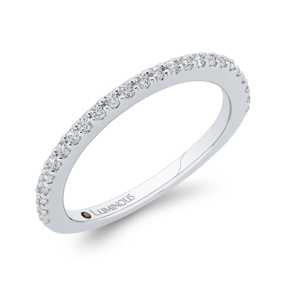 Round Diamond Half-Eternity Wedding Band in 14K White Gold
