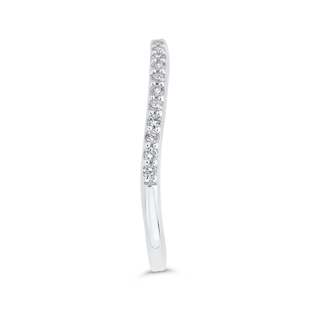 Round Diamond Half-Eternity Wedding Band in 14K White Gold