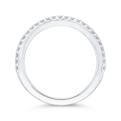 Round Diamond Half-Eternity Wedding Band in 14K White Gold