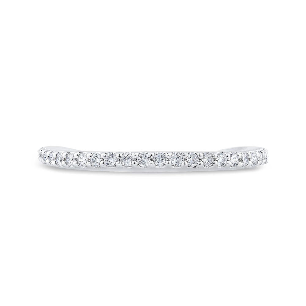 Round Diamond Half-Eternity Wedding Band in 14K White Gold