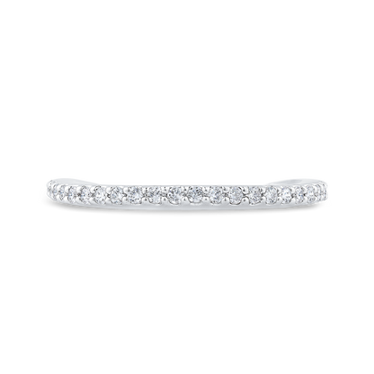 Round Diamond Half-Eternity Wedding Band in 14K White Gold
