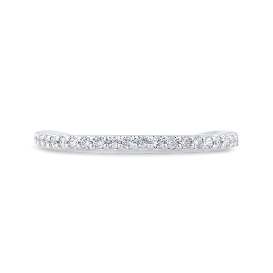 Round Diamond Half-Eternity Wedding Band in 14K White Gold