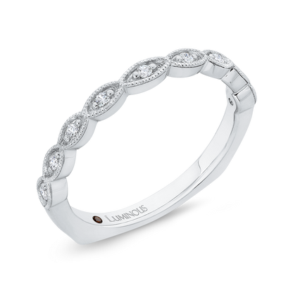 Euro Shank Round Diamond Half-Eternity Wedding Band in 14K White Gold