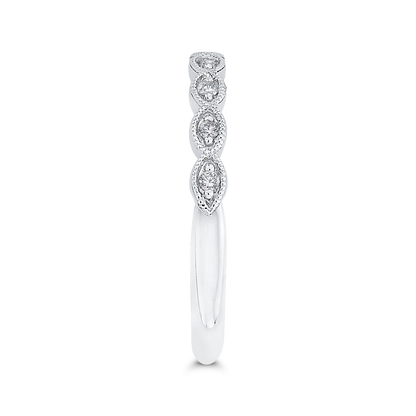 Euro Shank Round Diamond Half-Eternity Wedding Band in 14K White Gold