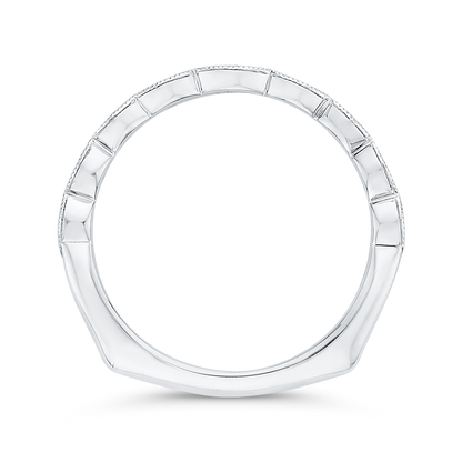 Euro Shank Round Diamond Half-Eternity Wedding Band in 14K White Gold