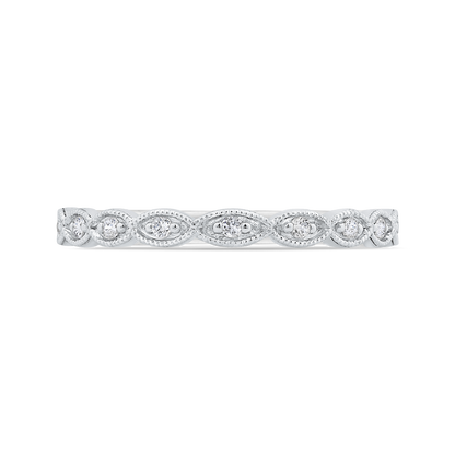 Euro Shank Round Diamond Half-Eternity Wedding Band in 14K White Gold