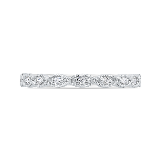 Euro Shank Round Diamond Half-Eternity Wedding Band in 14K White Gold
