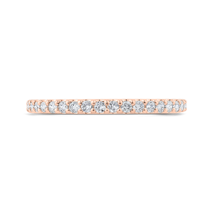 Round Diamond Half-Eternity Wedding Band in 14K Rose Gold