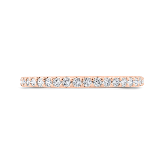 Round Diamond Half-Eternity Wedding Band in 14K Rose Gold
