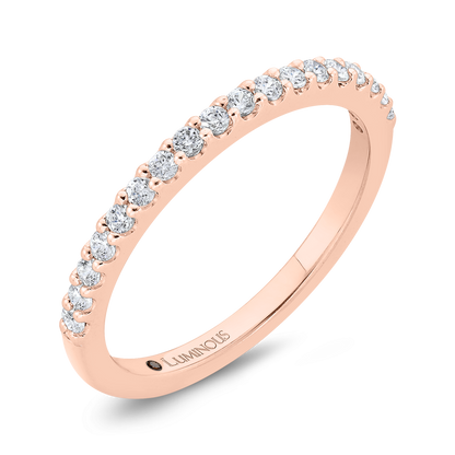 Round Diamond Half-Eternity Wedding Band in 14K Rose Gold