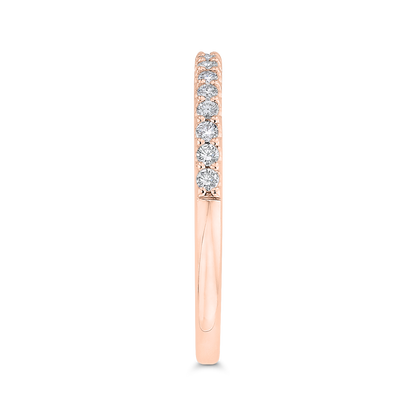 Round Diamond Half-Eternity Wedding Band in 14K Rose Gold
