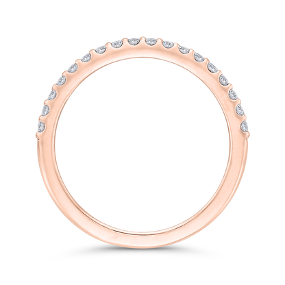 Round Diamond Half-Eternity Wedding Band in 14K Rose Gold