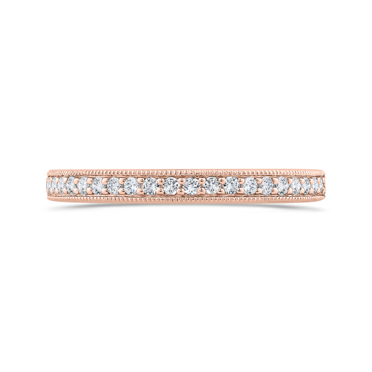 Round Diamond Half-Eternity Wedding Band in 14K Rose Gold