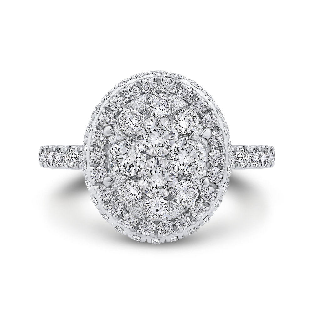 Diamond Halo Engagement Ring in 14K White Gold