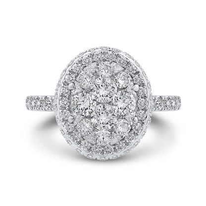 Diamond Halo Engagement Ring in 14K White Gold