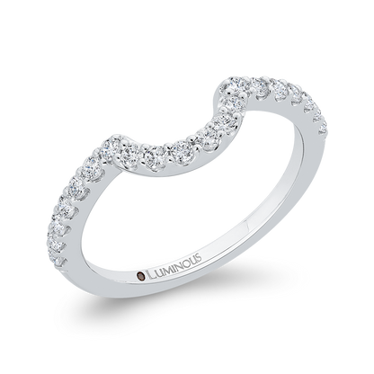 Diamond Half-Eternity Contour Wedding Band in 14K White Gold