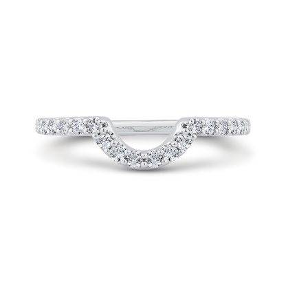 Diamond Half-Eternity Contour Wedding Band in 14K White Gold