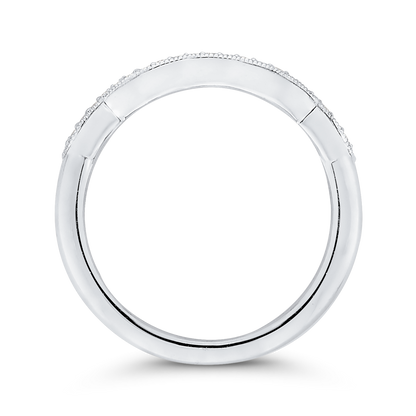 Round Diamond Wedding Band in 14K White Gold