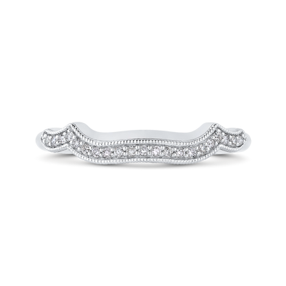 Round Diamond Wedding Band in 14K White Gold