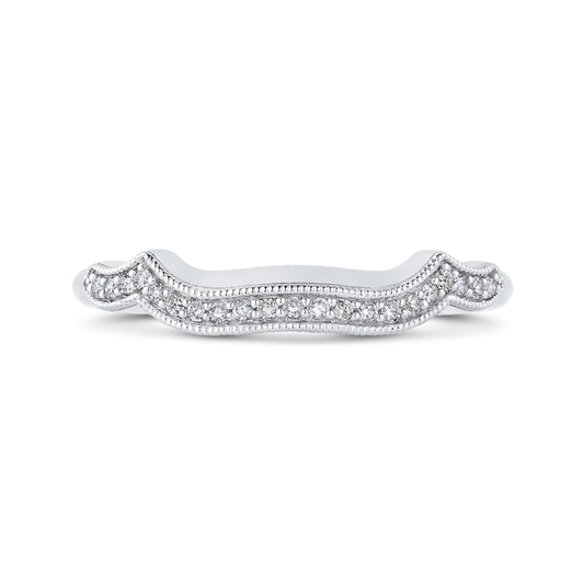 Round Diamond Wedding Band in 14K White Gold