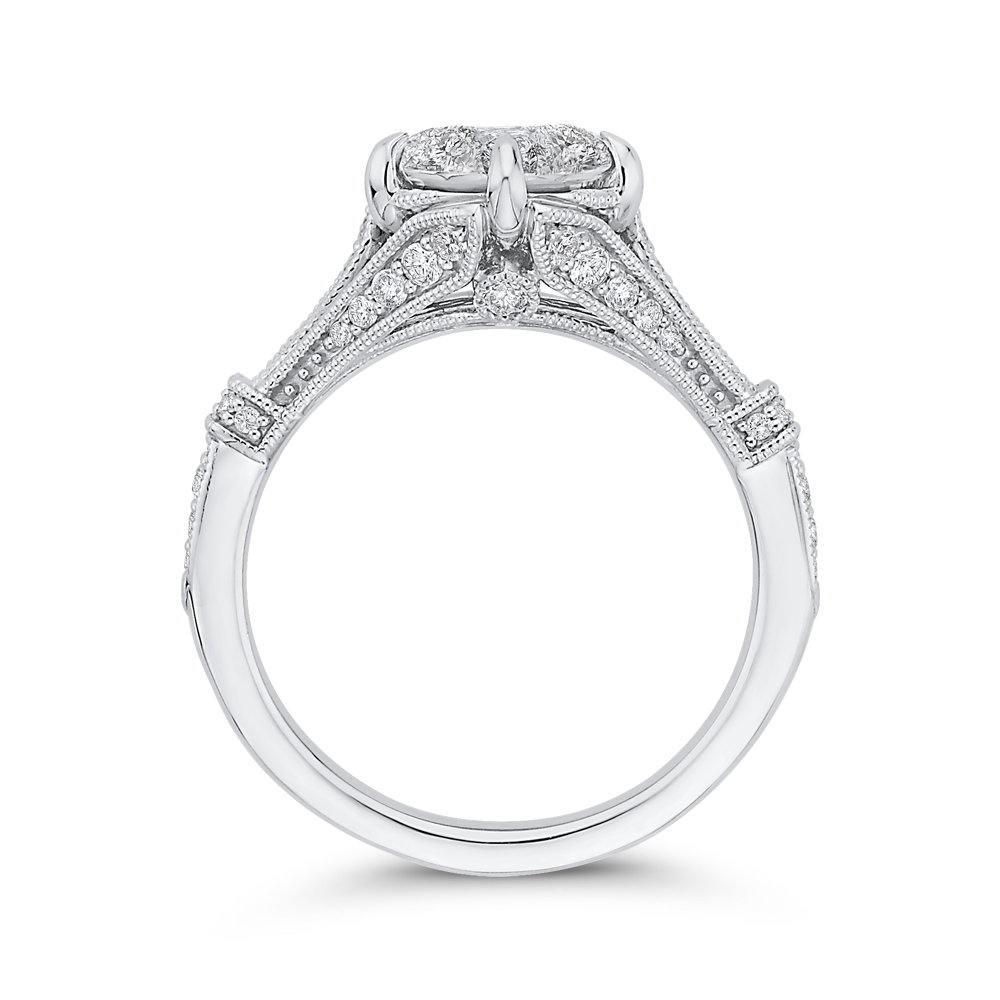 Round Diamond Engagement Ring in 14K White Gold