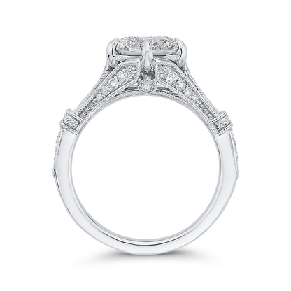 Round Diamond Engagement Ring in 14K White Gold