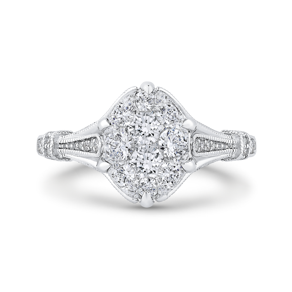 Round Diamond Engagement Ring in 14K White Gold