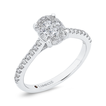 Round Diamond Engagement Ring in 14K White Gold