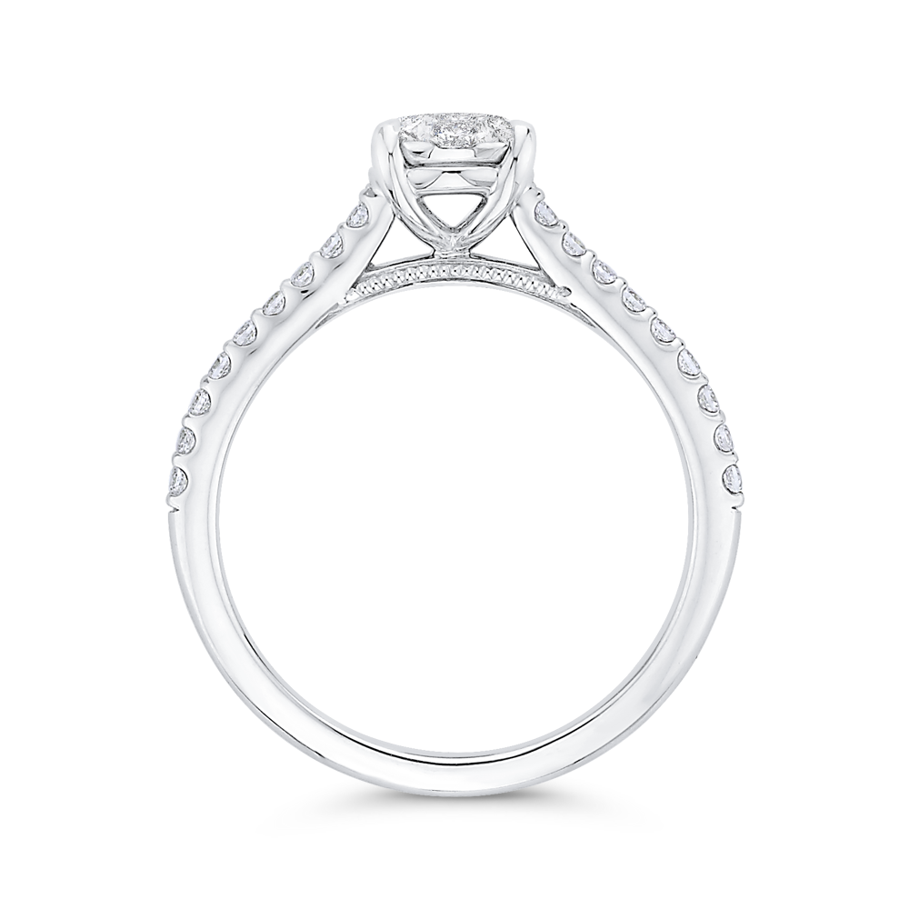 Round Diamond Engagement Ring in 14K White Gold