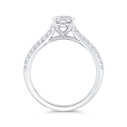 Round Diamond Engagement Ring in 14K White Gold