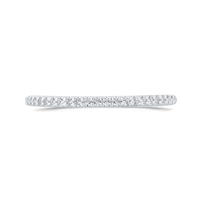 Round Diamond Half-Eternity Wedding Band in 14K White Gold