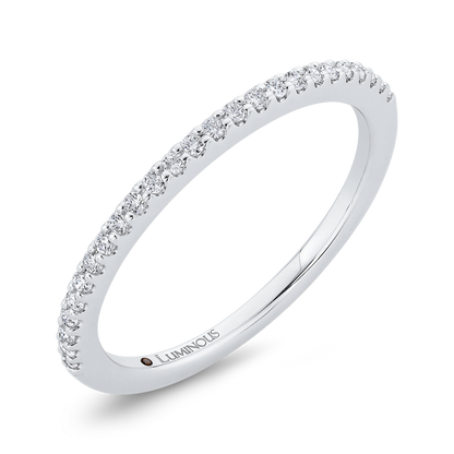 Round Diamond Half-Eternity Wedding Band in 14K White Gold