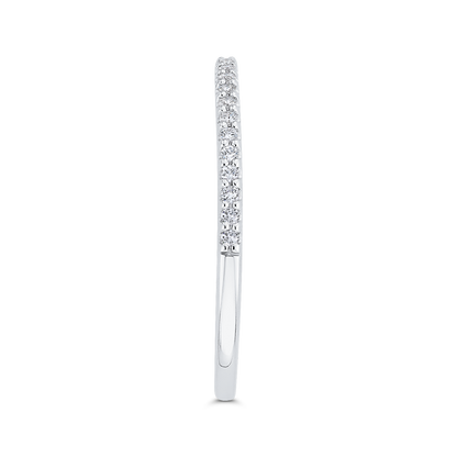 Round Diamond Half-Eternity Wedding Band in 14K White Gold