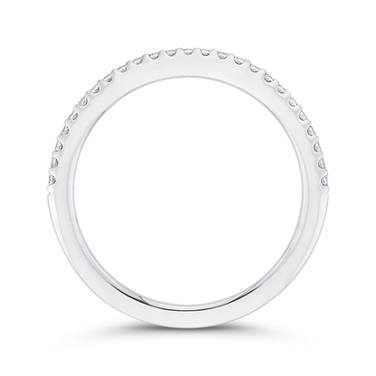 Round Diamond Half-Eternity Wedding Band in 14K White Gold