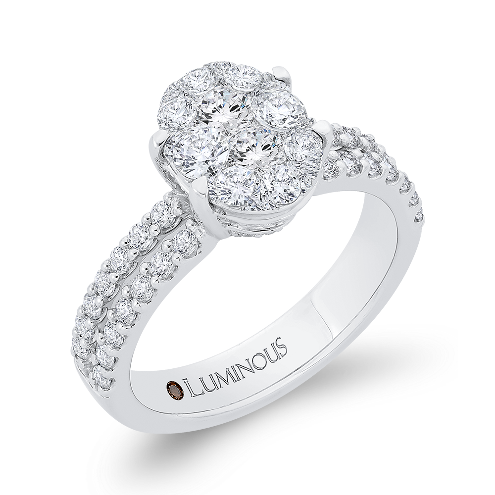 Round Diamond Engagement Ring in 14K White Gold