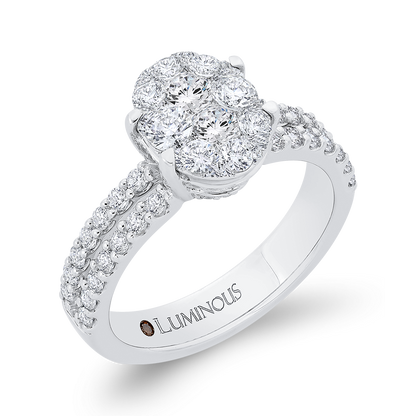 Round Diamond Engagement Ring in 14K White Gold